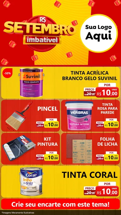 Modelo de TV para TV Vertical com o tema Setembro Imbatível para Tintas e Ferramentas