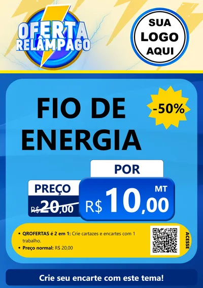 Modelo de Cartaz para Cartaz A4 Vertical com o tema Oferta Relâmpago para Materiais Elétricos