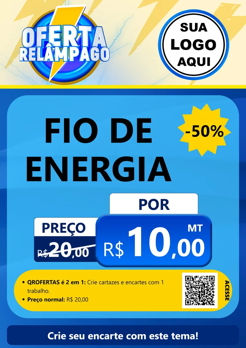 Modelo de Cartaz para Cartaz A4 Vertical com o tema Oferta Relâmpago para Materiais Elétricos