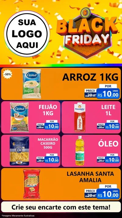 Modelo de TV para TV Vertical com o tema Black Friday para Supermercado