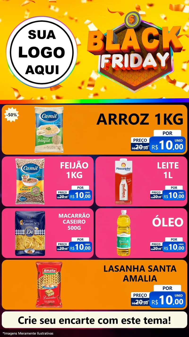 Modelo de TV para TV Vertical com o tema Black Friday para Supermercado