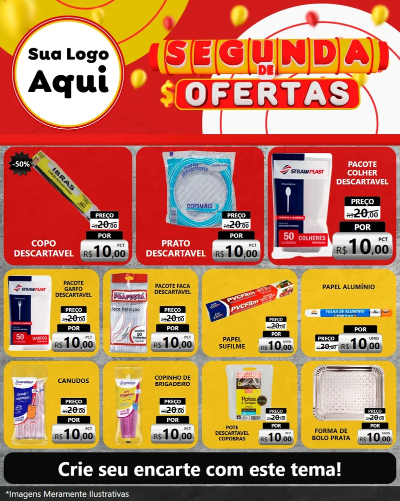Modelo de Rede Social para Feed Instagram com o tema Segunda de Ofertas para Embalagens