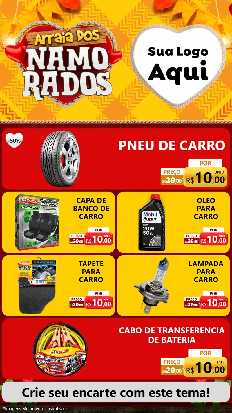 Modelo de TV para TV Vertical com o tema Arraiá dos Namorados para Auto peças