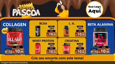 Modelo de TV para TV Horizontal com o tema Especial Páscoa para Suplementos alimentares
