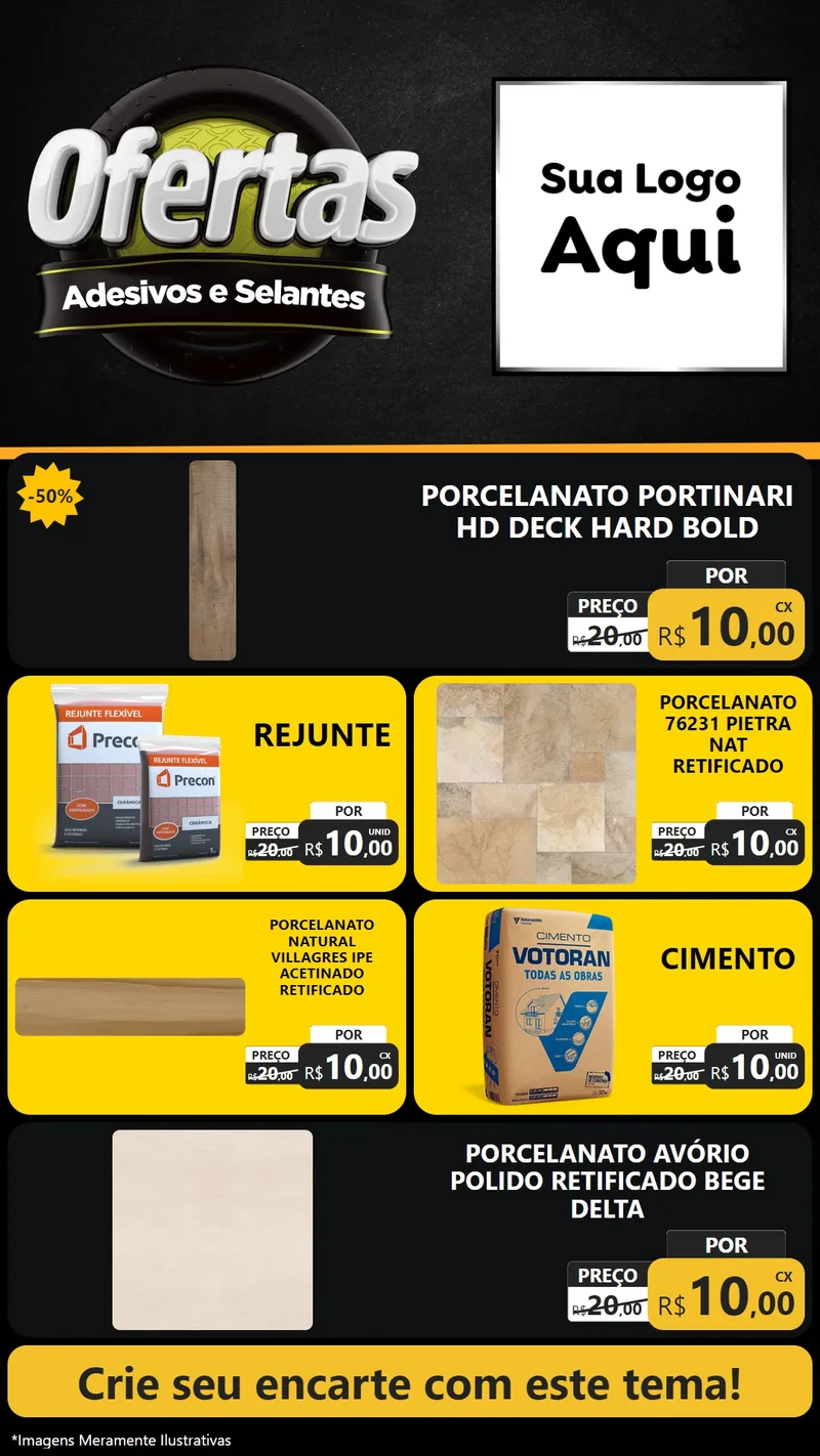 Modelo de TV para TV Vertical com o tema Ofertas - Adesivos e Selantes para Pisos e revestimentos