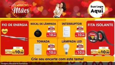 Modelo de TV para TV Horizontal com o tema Semana das Mães para Materiais Elétricos