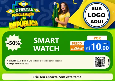 Modelo de Cartaz para Cartaz A4 Horizontal com o tema Ofertas Proclamação da República para Informática