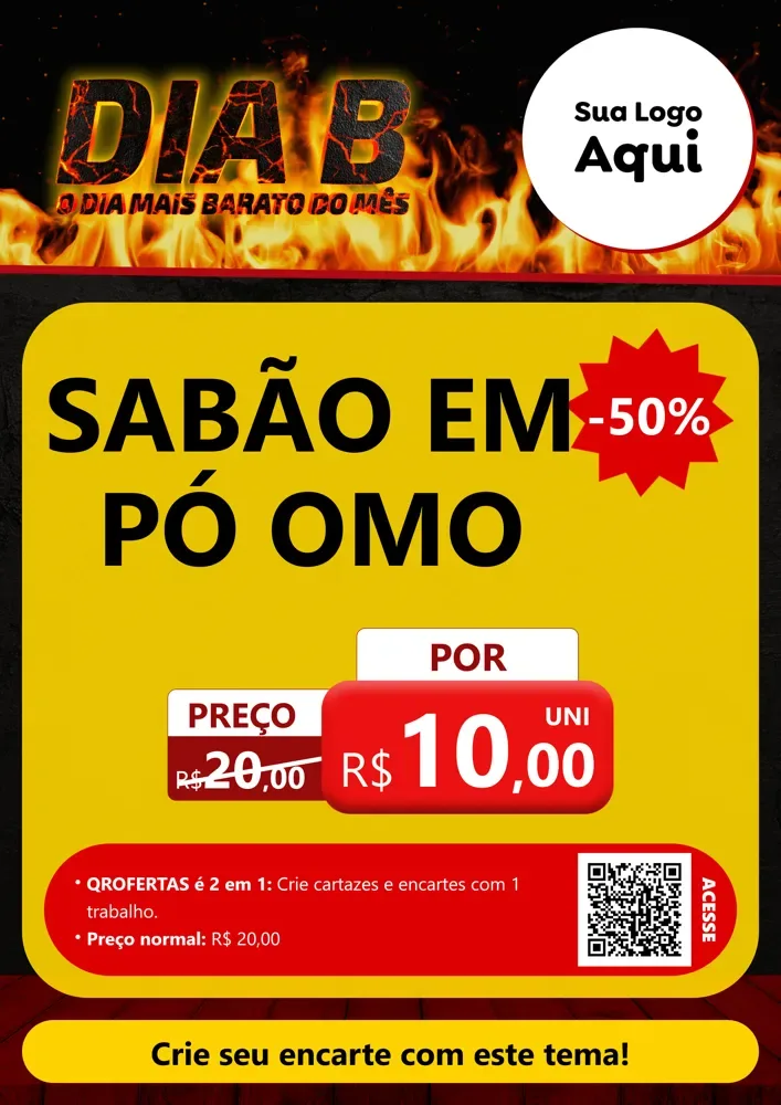 Modelo de Cartaz para Cartaz A4 Vertical com o tema Dia B para Produtos de Limpeza