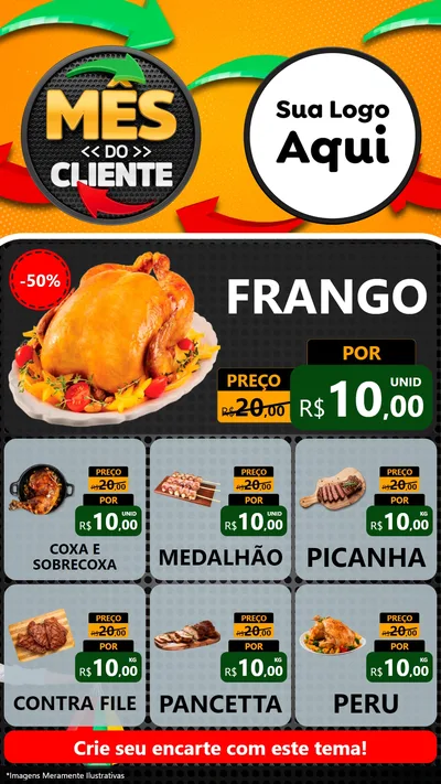 Modelo de Rede Social para Stories com o tema Mês do Cliente para Assados