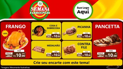 Modelo de TV para TV Horizontal com o tema Semana Farroupilha para Assados