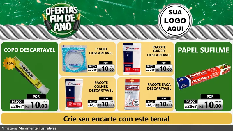 Modelo de TV para TV Horizontal com o tema Ofertas Fim de Ano para Embalagens