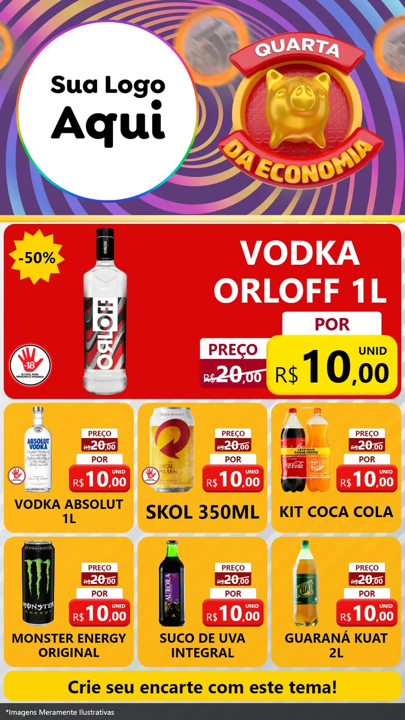 Modelo de Rede Social para Stories com o tema Quarta da Economia para Distribuidora de bebidas