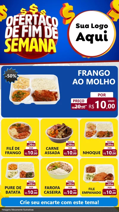 Modelo de Rede Social para Stories com o tema Ofertaço de Fim de Semana para Restaurante