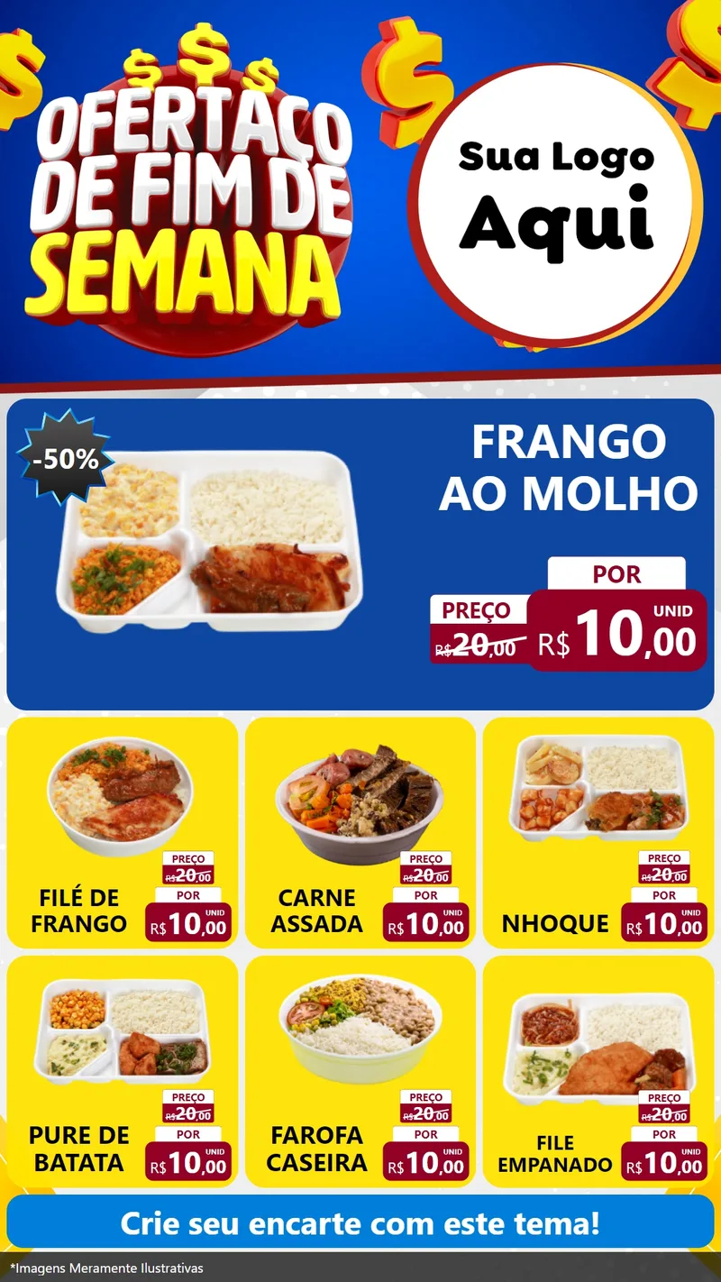 Modelo de Rede Social para Stories com o tema Ofertaço de Fim de Semana para Restaurante