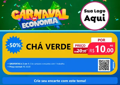 Modelo de Cartaz para Cartaz A4 Horizontal com o tema Carnaval da Economia para Produtos Naturais