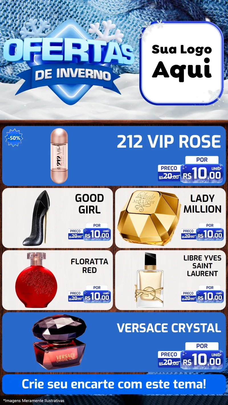 Modelo de TV para TV Vertical com o tema Ofertas de Inverno para Perfumes