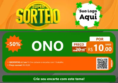 Modelo de Cartaz para Cartaz A4 Horizontal com o tema Super Sorteio para Óticas
