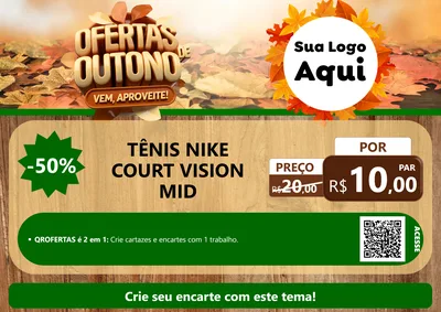 Modelo de Cartaz para Cartaz A4 Horizontal com o tema Ofertas de Outono - Vem, Aproveite! para Calçados
