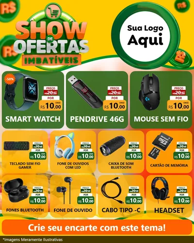 Modelo de Rede Social para Feed Instagram com o tema Show de Ofertas Imbatíveis para Informática