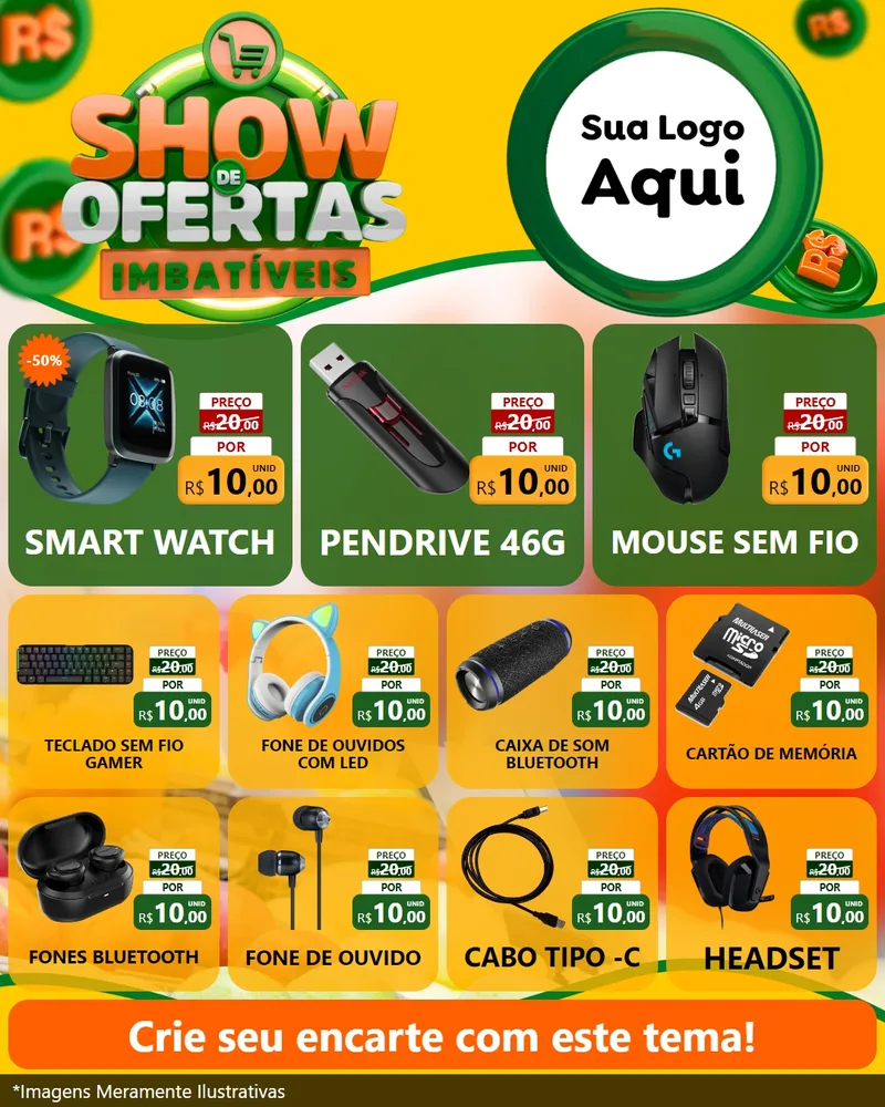 Modelo de Rede Social para Feed Instagram com o tema Show de Ofertas Imbatíveis para Informática