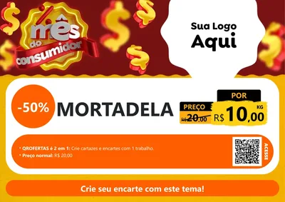 Modelo de Cartaz para Cartaz A4 Horizontal com o tema Mês do consumidor para Frios e Laticínios