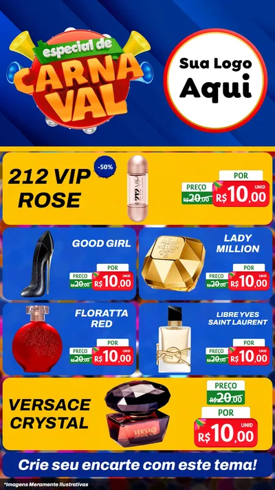 Modelo de TV para TV Vertical com o tema Especial de Carnaval para Perfumes