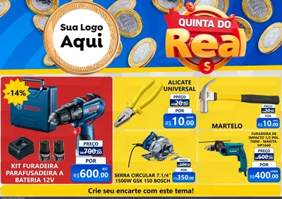 Modelo de Encarte para Encarte A4 Horizontal com o tema Quinta do Real para Maquinas e Ferramentas