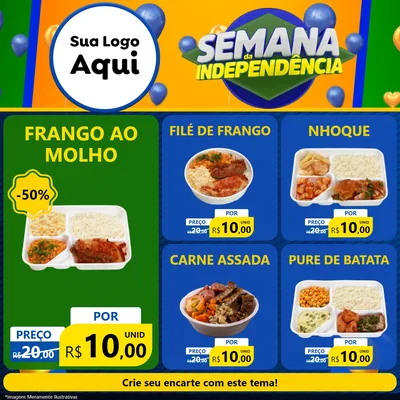 Modelo de Rede Social para Feed Facebook com o tema Semana da Independência para Restaurante