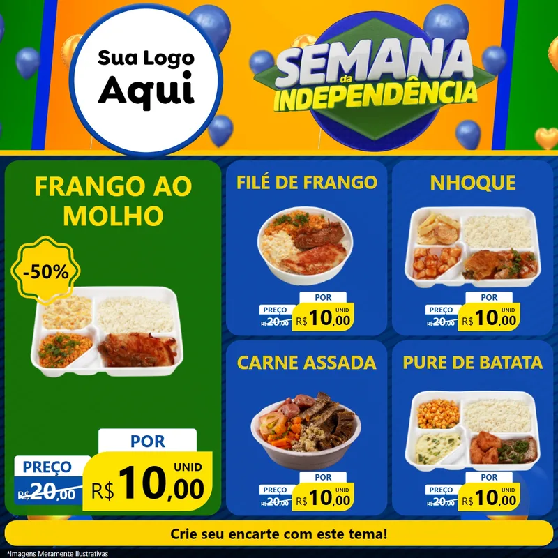 Modelo de Rede Social para Feed Facebook com o tema Semana da Independência para Restaurante