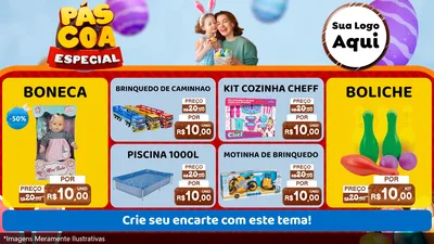 Modelo de TV para TV Horizontal com o tema Páscoa Especial para Brinquedos
