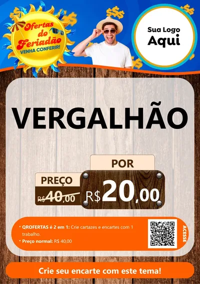 Modelo de Cartaz para Cartaz A4 Vertical com o tema Ofertas do Feriadão para Ferragens