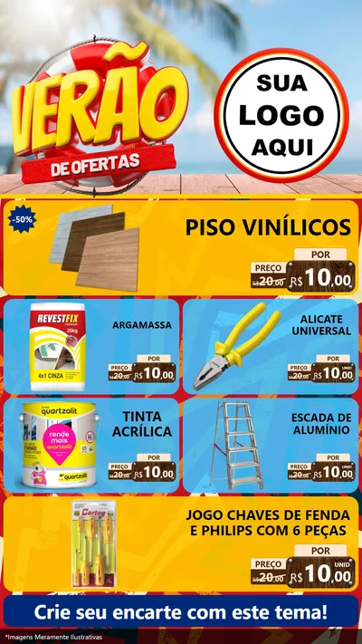 Modelo de TV para TV Vertical com o tema Verão de Ofertas para Material para Construção