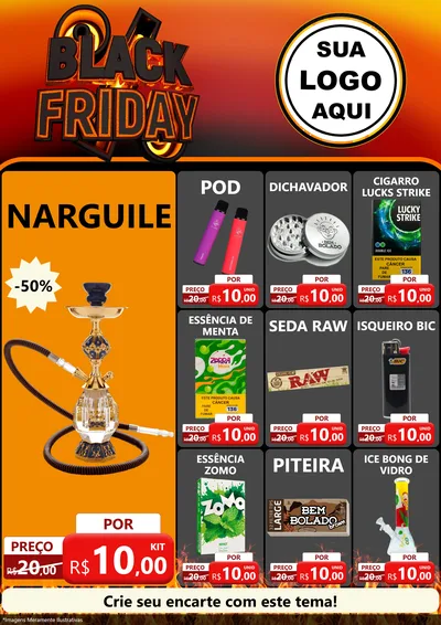 Modelo de Encarte para Encarte A4 Vertical com o tema Black Friday para Tabacaria