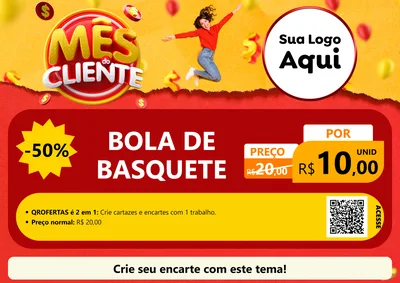 Modelo de Cartaz para Cartaz A4 Horizontal com o tema Mês do Cliente para Artigos Esportivos