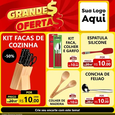 Modelo de Rede Social para Feed Facebook com o tema Grandes Ofertas para Utilidades Domésticas