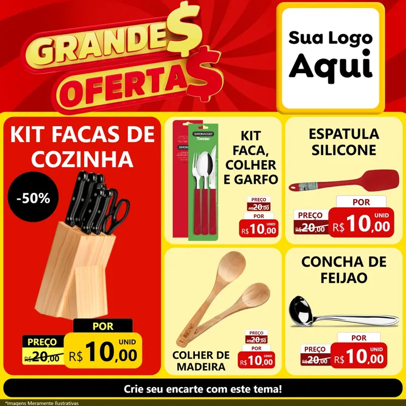 Modelo de Rede Social para Feed Facebook com o tema Grandes Ofertas para Utilidades Domésticas