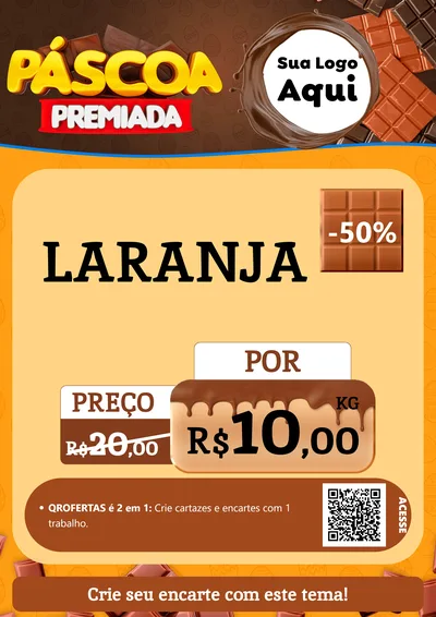 Modelo de Cartaz para Cartaz A4 Vertical com o tema Páscoa Premiada para Hortifrúti