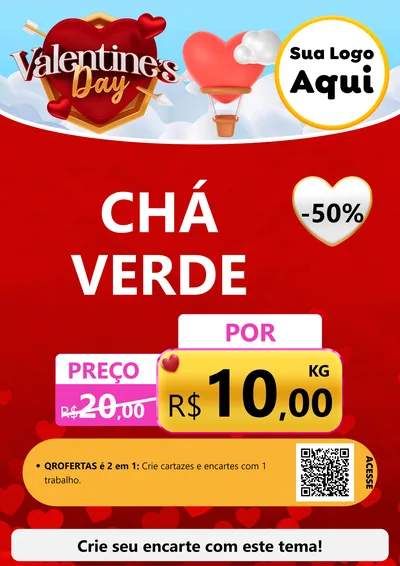 Modelo de Cartaz para Cartaz A4 Vertical com o tema Valentine's Day para Produtos Naturais