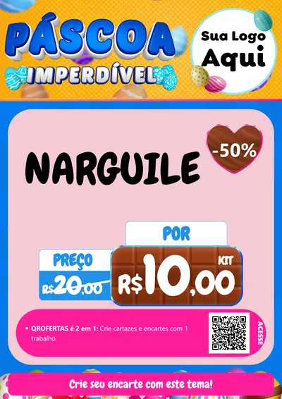 Modelo de Cartaz para Cartaz A4 Vertical com o tema Páscoa Imperdível para Tabacaria