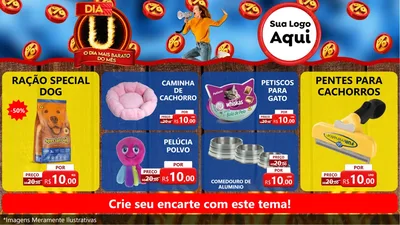 Modelo de TV para TV Horizontal com o tema Dia U - O Dia Mais Barato Do Mês para Pet Shop