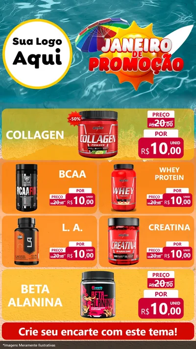 Modelo de TV para TV Vertical com o tema Janeiro de Promoção para Suplementos alimentares