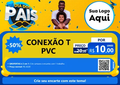 Modelo de Cartaz para Cartaz A4 Horizontal com o tema Dia dos Pais para Tubos e conexões