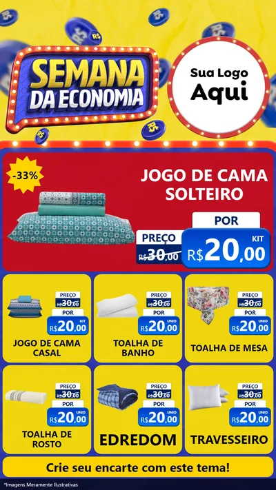 Modelo de Rede Social para Stories com o tema Semana da Economia para Cama, Mesa e Banho