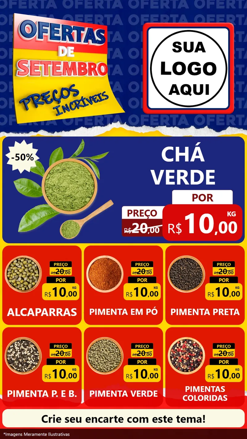 Modelo de Rede Social para Stories com o tema Ofertas de Setembro - Preços Incríveis para Produtos Naturais