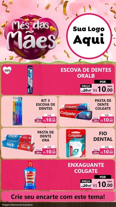 Modelo de TV para TV Vertical com o tema Mês das Mães para Higiene Pessoal