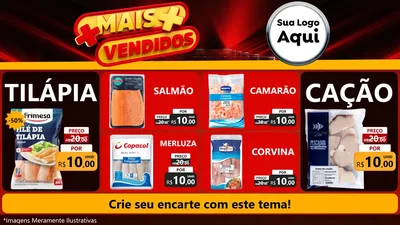 Modelo de TV para TV Horizontal com o tema Mais Vendidos para Peixaria
