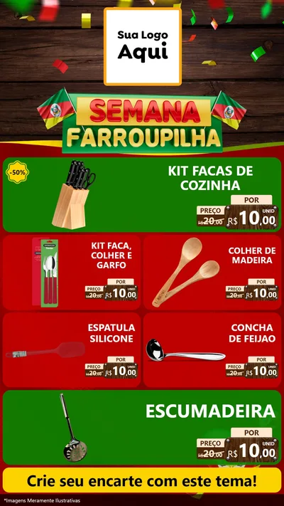 Modelo de TV para TV Vertical com o tema Semana Farroupilha para Utilidades Domésticas