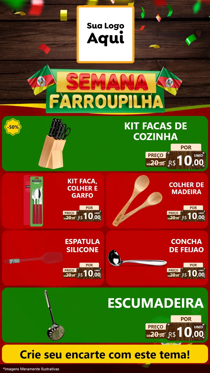Modelo de TV para TV Vertical com o tema Semana Farroupilha para Utilidades Domésticas