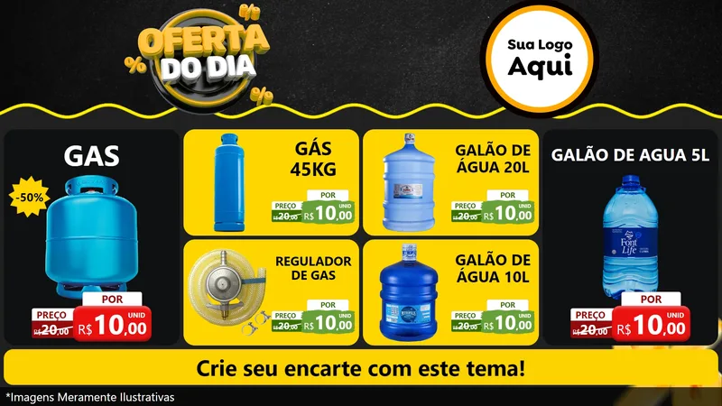 Modelo de TV para TV Horizontal com o tema Oferta Do Dia para Água e gás