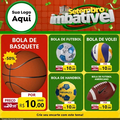 Modelo de Rede Social para Feed Facebook com o tema Setembro Imbatível para Artigos Esportivos